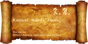 Kassai Napóleon névjegykártya